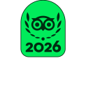 Tripadvisor TC Badge + Travelers’ Choice Center Aligned White - L